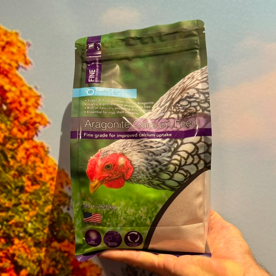 Aragonite Calcium Feed Fine Bird Natural, front of pack